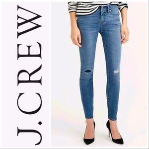 J Crew Selvedge Toothpick Skinny Jeans Medium Wash Blue Denim Mid Rise Size 30